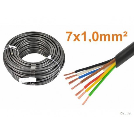 Câble TD 7 X 1mm2 LNPE, noir  25 ML